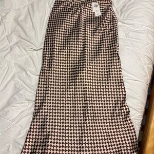 Abercrombie Checkered Skirt - Brown and Cream